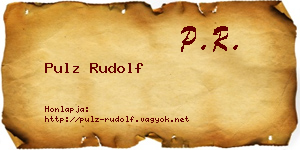 Pulz Rudolf névjegykártya